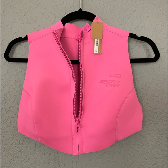 NWT Skims Swim Zipper Pink Cropped Top Size XL (top only) - Picture 5 of 8
